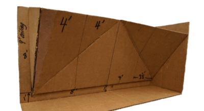 Modelo de papelão de planejamento de parede de escalada