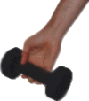 Exercício do antebraço Exercício curvo - Enrole o haltere com os dedos até o punho ...