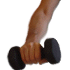 Lorsque la rotation de l'avant-bras va complètement vers la droite, maintenez-la et recommencez dans l'autre direction. Cycle d'exercice complet de l'avant-bras. 